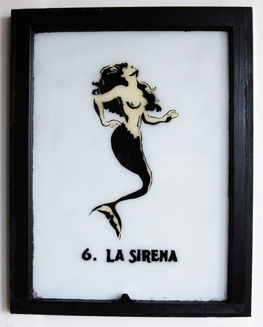 "6. La Sirena" loteria stencil spraypaint painting